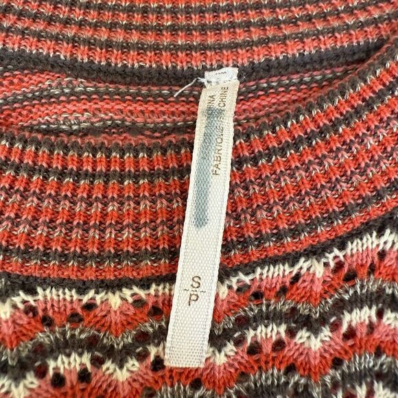 FREE PEOPLE GROOVY SWEATER DRESS Knit Stripe Mockneck 70s Trend Mini Bodycon S - Picture 6 of 9